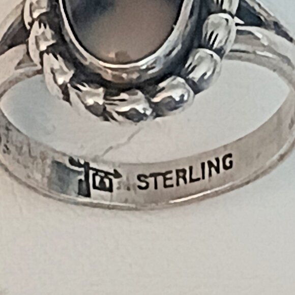 Native American Vintage Bell Trading Post petrified wood ring s6.5 (1592) - Picture 6 of 8